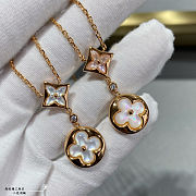 Louis Vuitton Mother of Pearl Blossom Necklace Gold - 5