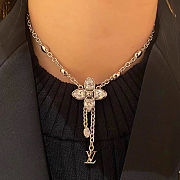 Louis Vuitton M02091 Model Unknown TE1294 Necklace Metal x Rhinestone - 2