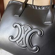Celine Smooth Calfskin Cuir Triomphe Cabas Drawstring Black Size 44x28 x18cm - 4