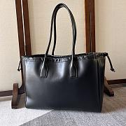 Celine Smooth Calfskin Cuir Triomphe Cabas Drawstring Black Size 44x28 x18cm - 3
