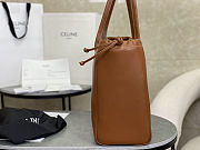 Celine Smooth Calfskin Cuir Triomphe Cabas Drawstring Brown Size 44x28 x18cm - 5