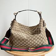 Gucci Brera medium crossbody bag in sand and brown GG canvas Size 33x27x15cm - 2