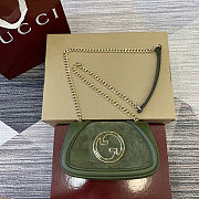 Gucci Blondie Handbag Dark green Suede Leather Size 21.5x11x8cm - 1