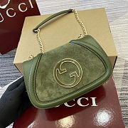 Gucci Blondie Handbag Dark green Suede Leather Size 21.5x11x8cm - 3