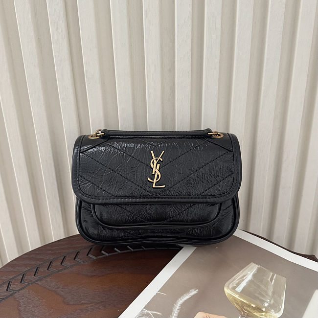 YSL Niki mini shoulder bag in Black Leather Size 18x12.5x5cm - 1