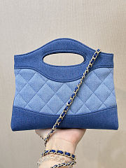 CHANEL 31 Mini Shopping Bag Washed Denim & Light Blue & Dark Blue - 2