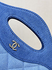 CHANEL 31 Mini Shopping Bag Washed Denim & Light Blue & Dark Blue - 5