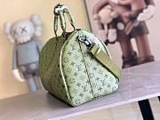 LV Keepall Bandouliere 55 Khaki Green/Vermillion Red Size 45x27x20cm - 4