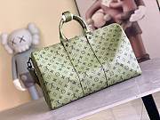 LV Keepall Bandouliere 55 Khaki Green/Vermillion Red Size 45x27x20cm - 5