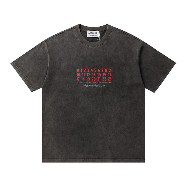 Maison Margiela 25ss Letter Print Logo T-Shirt Washed Black - 1