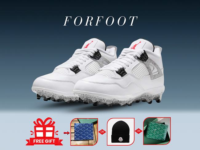 Air Jordan 4 Retro TD Cleat White Cement Men's HQ0207-106 - 1