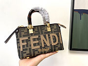 Fendi Mini FF Jacquard By The Way Shoulder Bag - Brown Size 17.5x18x8cm - 6