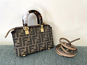 Fendi Mini FF Jacquard By The Way Shoulder Bag - Brown Size 17.5x18x8cm - 4