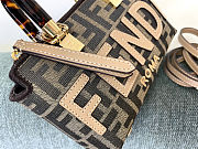 Fendi Mini FF Jacquard By The Way Shoulder Bag - Brown Size 17.5x18x8cm - 2
