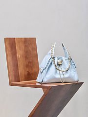 Chanel 25 Small Handbag Grained Light Blue Size 30x26x14cm - 6