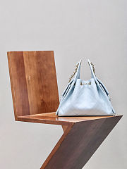 Chanel 25 Small Handbag Grained Light Blue Size 30x26x14cm - 4
