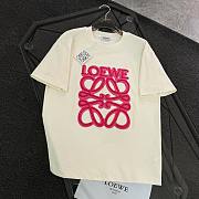 Loewe Pink Anagram Logo Tee – Cream - 1