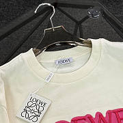 Loewe Pink Anagram Logo Tee – Cream - 5