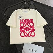 Loewe Pink Anagram Logo Tee – Cream - 2