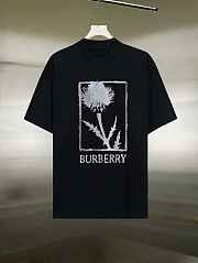 Burberry Black Cotton Thistle T-Shirt - 1