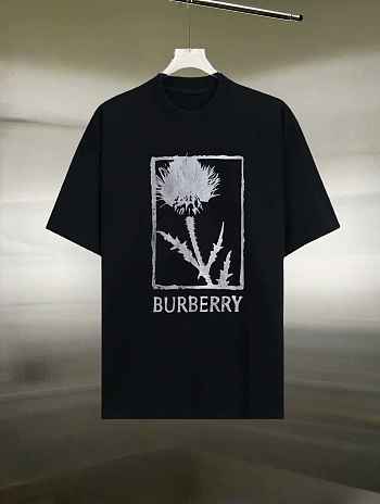Burberry Black Cotton Thistle T-Shirt