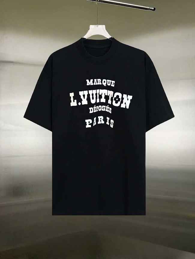 Louis Vuitton Varsity Logo T-Shirt Black - 1