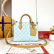 LV Onthego PM Monogram Canvas Origine Bleu Courrier M28289 Size 25x11.5x19cm - 1