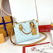 LV Onthego PM Monogram Canvas Origine Bleu Courrier M28289 Size 25x11.5x19cm - 2