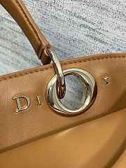 DIOR NEW COLLECTION - Medium Dior Cigale Bag Camel Shiny Supple Calfskin  - 4