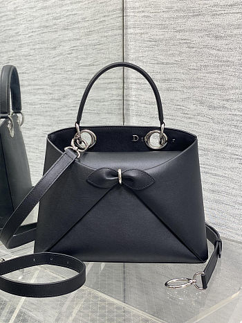 DIOR NEW COLLECTION - Medium Dior Cigale Bag Black Shiny Supple Calfskin