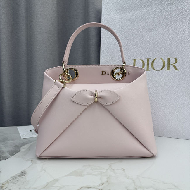 DIOR NEW COLLECTION - Medium Dior Cigale Bag Rose Soupir Shiny Supple Calfskin - 1