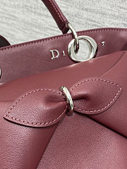 DIOR NEW COLLECTION -  Medium Dior Cigale Bag Hermitage Red Shiny Supple Calfskin - 5