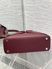 DIOR NEW COLLECTION -  Medium Dior Cigale Bag Hermitage Red Shiny Supple Calfskin - 3