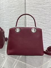 DIOR NEW COLLECTION -  Medium Dior Cigale Bag Hermitage Red Shiny Supple Calfskin - 4