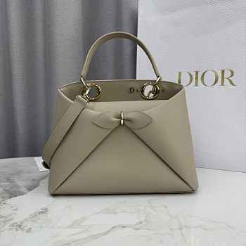 DIOR NEW COLLECTION - Medium Dior Cigale Bag Taupe Beige Shiny Supple Calfskin