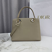 DIOR NEW COLLECTION - Medium Dior Cigale Bag Taupe Beige Shiny Supple Calfskin - 3
