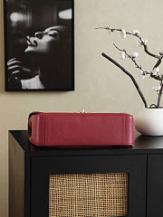 CHANEL 2026 - Chanel Maxi Flapbag Grained Calfskin & Gold Metal Dark Burgundy - 5