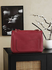 CHANEL 2026 - Chanel Maxi Flapbag Grained Calfskin & Gold Metal Dark Burgundy - 6