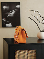 CHANEL 2026 - Chanel Double Flap Suede Handbag Orange Color - 6
