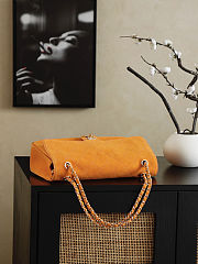 CHANEL 2026 - Chanel Double Flap Suede Handbag Orange Color - 3