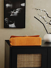 CHANEL 2026 - Chanel Double Flap Suede Handbag Orange Color - 2