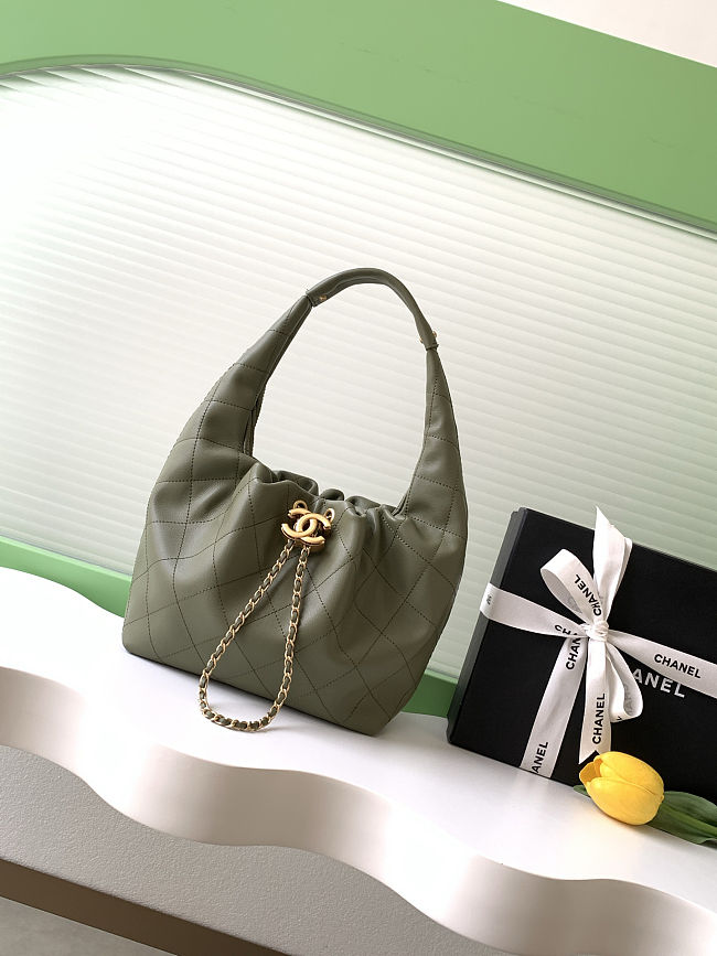 CHANEL 2026 - Chanel 26C Hobo Bag Calfskin & gold-tone metal Moss Green - 1