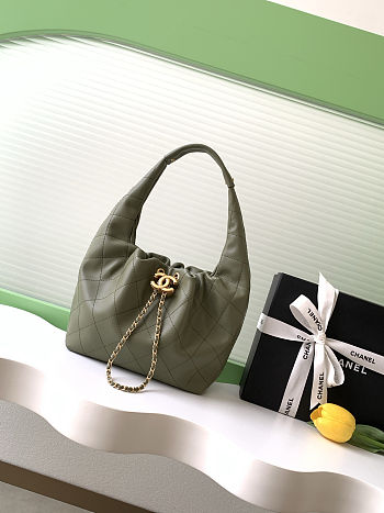 CHANEL 2026 - Chanel 26C Hobo Bag Calfskin & gold-tone metal Moss Green