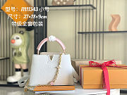  LV Capucines BB M11343 Calfskin Leather White/Pink Size 27 x 18 x 9cm - 1