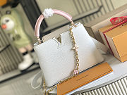  LV Capucines BB M11343 Calfskin Leather White/Pink Size 27 x 18 x 9cm - 6