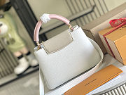  LV Capucines BB M11343 Calfskin Leather White/Pink Size 27 x 18 x 9cm - 3