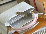  LV Capucines BB M11343 Calfskin Leather White/Pink Size 27 x 18 x 9cm - 2
