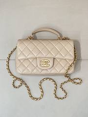 Chanel Dark Caramel Beige Quilted Lambskin Mini Flap Bag With Gold Hardware - 1