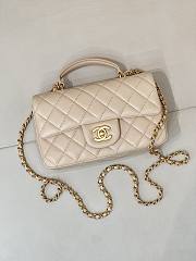 Chanel Dark Caramel Beige Quilted Lambskin Mini Flap Bag With Gold Hardware - 6
