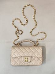 Chanel Dark Caramel Beige Quilted Lambskin Mini Flap Bag With Gold Hardware - 4